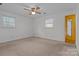 Bedroom with carpeted floors and ceiling fan at 2810 Daleview Dr, Charlotte, NC 28214