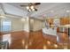 Open kitchen with island and stainless steel appliances at 4919 Polo Gate Blvd, Charlotte, NC 28216