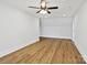 Large bedroom with a ceiling fan, recessed lighting, and beautiful wood-look floors throughout the space at 4539 Polk Ford Rd, Stanfield, NC 28163