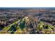 Aerial view showing the house, barn, and surrounding land at 448 Johnson Dairy Rd, Mooresville, NC 28115