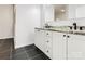 Bathroom boasts double vanity with granite countertop at 7039 Executive Cir, Denver, NC 28037