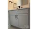 Bathroom vanity featuring modern black hardware, light gray cabinets, and a sleek mirror at 1419 Collier Walk Aly # Csw0208, Charlotte, NC 28205