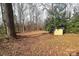 Spacious backyard with wooded area and storage shed at 1895 Forest Lake Dr, Rock Hill, SC 29732