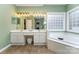 Bathroom with double vanity, soaking tub, and large window at 2111 Priory Ct, Charlotte, NC 28262