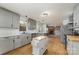 Modern kitchen with gray cabinets, white quartz counters at 1176 Peppertree Dr, Mount Holly, NC 28120