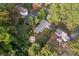 Aerial view showcasing the house, yard, and surrounding neighborhood at 138 Wyanoke Ave, Charlotte, NC 28205