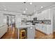 Modern kitchen with white cabinets, gray island, stainless steel appliances at 440 Luray Way, Rock Hill, SC 29730