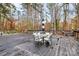 Wide deck featuring a dining table with seating, surrounded by a canopy of trees and offering a serene outdoor dining experience at 2164 Mission Rd, York, SC 29745