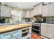 Charming kitchen featuring a butcher block island, stainless steel appliances, and ample storage at 2164 Mission Rd, York, SC 29745