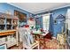 Creative office with a dollhouse, work desk, and eclectic decor, offering a unique and inspiring workspace at 2164 Mission Rd, York, SC 29745