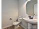 Powder room with a pedestal sink, modern fixtures, and tile flooring at 2387 Trundle Dr # Cwo0155, Gastonia, NC 28054