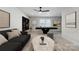 Game room with a ceiling fan, a black sofa, decorative table, and billiard table at 3118 Whispering Creek Dr, Indian Trail, NC 28079