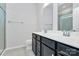 Elegant bathroom with double vanity, shower, and modern finishes at 2608 Grantham Place Dr, Fort Mill, SC 29715