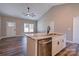 Kitchen island with granite countertops and stainless steel dishwasher features open-concept design at 1162 Scenic Cir, Shelby, NC 28150