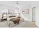 Virtually staged main bedroom with cozy bedding and stylish decor at 136 Kristens Court Dr, Mooresville, NC 28115