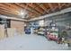 Unfinished basement area with various storage items at 206 N Trexler Ave, Rockwell, NC 28138