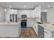 Modern kitchen with stainless steel appliances, white cabinets, and light countertops at 2410 Brantley Rd, Kannapolis, NC 28083