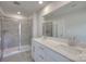 Modern bathroom with double vanity and large shower at 105 Ciara Pl # A, Mooresville, NC 28117