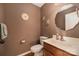 Clean bathroom with vanity, toilet and mirror at 160 Hedgewood Dr, Mooresville, NC 28115