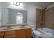 Bathroom with double vanity, tub, and shower at 4126 Kellybrook Dr, Concord, NC 28025