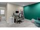 Home office with desk, chair, and built-in shelving at 18014 Pear Hawthorne Dr, Huntersville, NC 28078