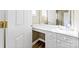 Vanity with sink and under-mount storage at 18819 Cloverstone Cir, Cornelius, NC 28031