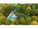 Aerial view of community pool and clubhouse at 18819 Cloverstone Cir, Cornelius, NC 28031