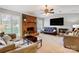 Spacious living room featuring a brick fireplace and large windows at 1500 Beth Haven Church Rd, Denver, NC 28037