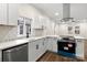 Modern kitchen with white cabinets, quartz countertops, and hexagon backsplash at 1905 Umstead St, Charlotte, NC 28205