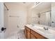 Clean bathroom with double sinks and a shower/tub combo at 2240 Dunnwood Hills Dr, Matthews, NC 28105