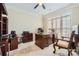 Bright home office with built-in desk and window seat at 2240 Dunnwood Hills Dr, Matthews, NC 28105