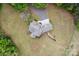 Overhead shot of a house with a grey roof, beautiful landscaping, and a long driveway at 3678 Rankin Rd, Concord, NC 28027
