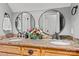 This luxurious bathroom features double sinks, granite countertop, and modern fixtures at 3678 Rankin Rd, Concord, NC 28027