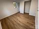 Basement bedroom with wood-look floors and a closet at 912 Surry Dr, Shelby, NC 28152