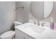 Powder room featuring a white vanity and modern fixtures at 107 Monterey Dr, Mooresville, NC 28117