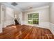 Living Room with hardwood floors, wainscotting, and stairs at 107 Monterey Dr, Mooresville, NC 28117