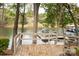 Lakefront deck with boat slips and fall foliage at 4130 Charlotte Hwy # G, Lake Wylie, SC 29710