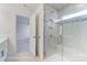 Modern bathroom featuring a glass-enclosed shower with decorative tile and a spacious vanity for a spa-like experience at 6259 Tea Olive Dr # 178, Harrisburg, NC 28075