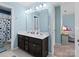 Bathroom with double vanity and shower at 2741 Smethwick Ln, Gastonia, NC 28056