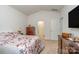 Comfortable bedroom with en-suite bathroom and neutral walls at 654 Saddlebred Ln, Locust, NC 28097