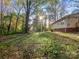 Spacious backyard with mature trees and a partially fenced area at 8745 Pine Tree Cir, Charlotte, NC 28278