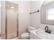 Bathroom with shower, toilet and vanity at 105 Kiser Ln, Statesville, NC 28677