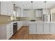 Contemporary kitchen with white cabinetry, an island with countertop seating, and stainless steel appliances at 6249 Hayden Dr, Hickory, NC 28601