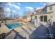 Backyard pool with a spacious deck and view of the home's exterior at 1047 Mallard Dr, Rock Hill, SC 29732