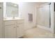 Basement bathroom with vanity, shower, and neutral decor at 1825 Smyre Farm Rd, Newton, NC 28658