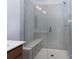 Large shower with glass enclosure and built-in seat at 2212 Noble Townes Way, Charlotte, NC 28262