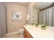 Cozy bathroom featuring a single vanity with ample countertop space at 9618 Belloak Ln, Waxhaw, NC 28173