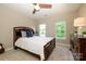 Bright bedroom with a ceiling fan, natural light, and neutral carpet at 9618 Belloak Ln, Waxhaw, NC 28173