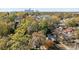 Aerial view showing home's location and city skyline at 1320 Brook Rd, Charlotte, NC 28205