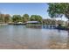 Picturesque lake view featuring boat docks, lush trees, and serene water at 4265 Candlewood Dr, Sherrills Ford, NC 28673